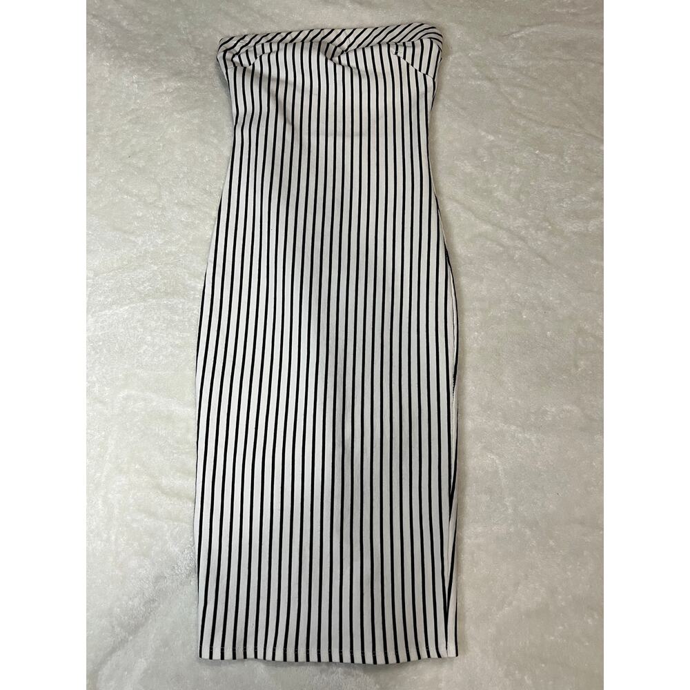 Fashion Nova Women’s Tube Mid Bodycon Stripped Dress Size Small
